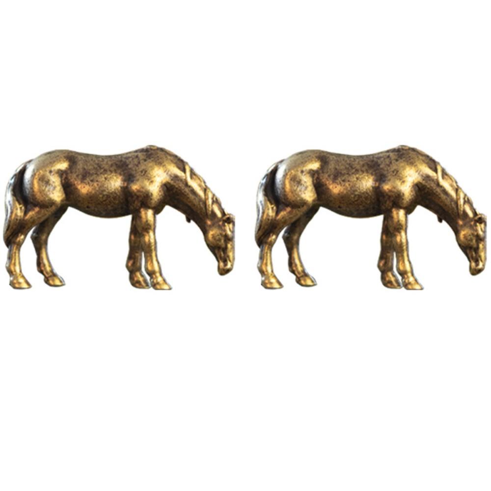 

2 шт. Антикварная миниатюрная фигурка лошади Мини-лошадь Фэн-шуй украшение Лошадь Чайный питомец Автомобиль Style 2