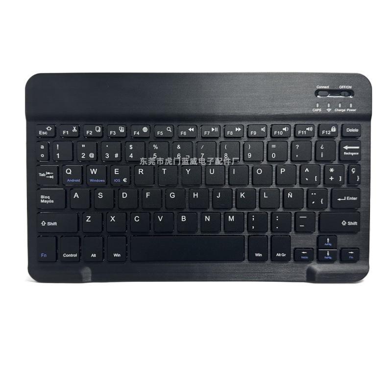 Multilingual 10" Bluetooth Keyboard - Compatible with Spanish, Russian, Thai, Arabic, Pinyin, Traditional Chinese, and Cangjie on iPad Tablets.
