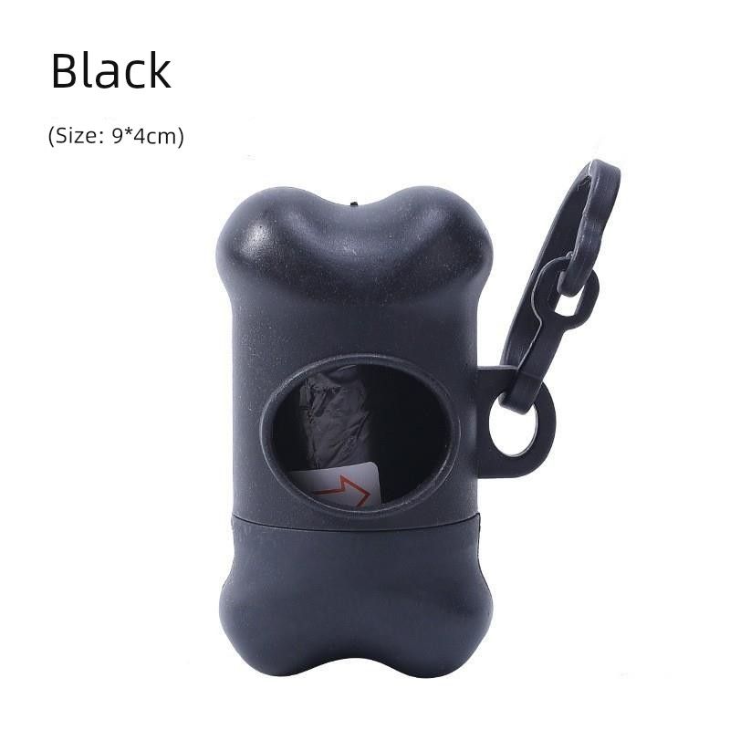 

Pet Supplies Dog Pooper Scooper Dispenser Portable Stool Dog Garbage Bag Pet Cleaning Supplies Garbage Box Bones Black &#
