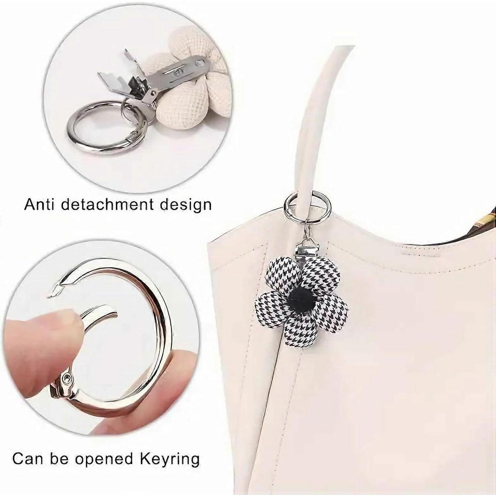 Hat Clip for Travel on Bag Cotton Flower Sun Hat Storage Holder for Hanging White