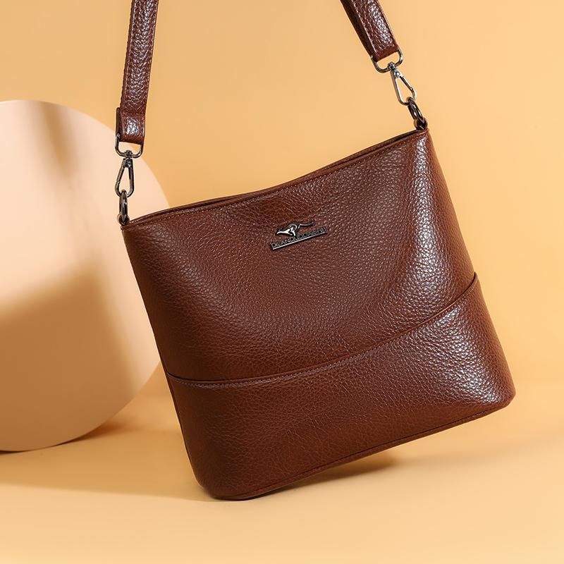 Multi Functional Casual Crossbody Bag PU Soft Leather Retro Crossbody Bag Women's Shoulder Bag Simple Casual Bag