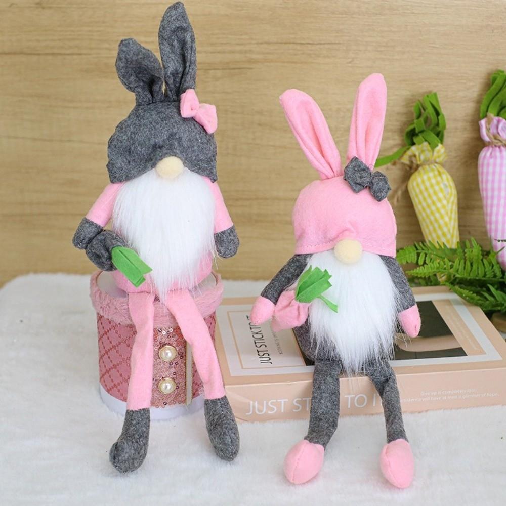 Cartoon Easter Rabbit Ornaments Cute Plush Gnome Dolls Easter Gnome Decorations Gifts