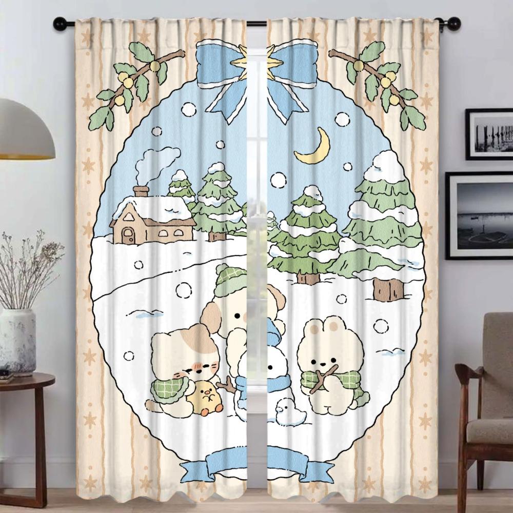 Verdunkelungsvorhang für Zimmer 2 Paneele Tier Wald Moskitoschutz Vorhänge Jalousien Tüll für Schlafzimmer Raumteiler Wohnen Küche