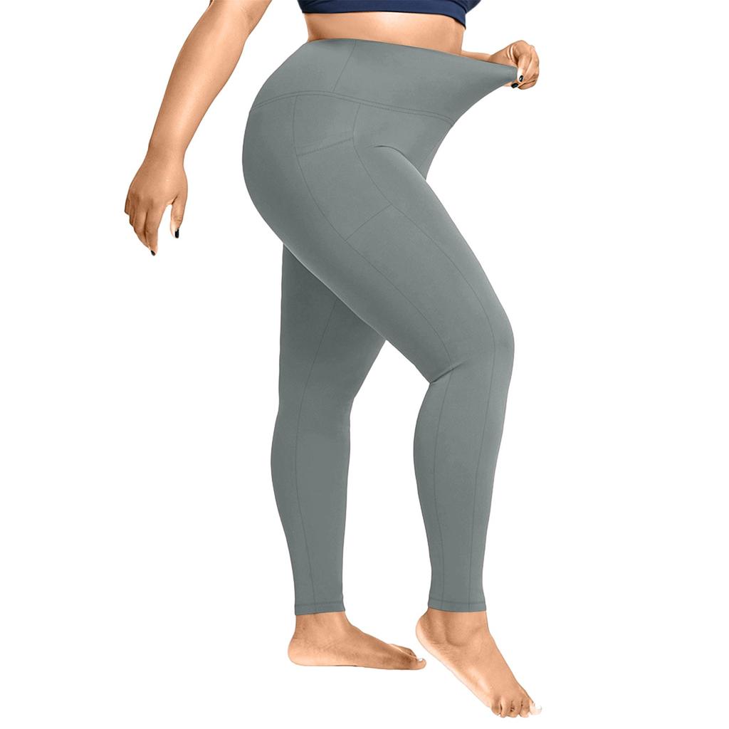 Women Workout Out Pocket Leggings Fitness Plus-size Sports Running Yoga Trousers