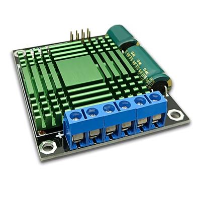 Didelės srovės 60A dvigubo variklio tvarkyklės modulis su 60 kHz perjungimo dažniu, plačios įtampos 9V–30V, robotikai