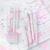 4pcs Good Luck Gel Pens Set Sweety Japanese Style 0.5mm Ballpoint Black Ink for Writing Student Back to School Kids Gift A3142