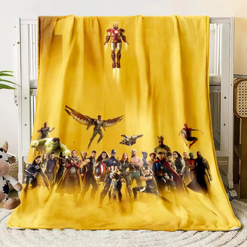 Marvel Flannel thin Blanket Bedroom Living Room Sofa Blanket Student Nap Office Nap Camping Trip Girlfriend Gift