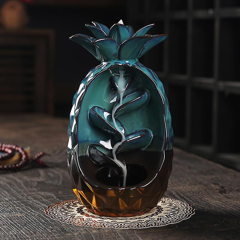 Pineapple Ceramic Backflow Incense Holder Waterfall Incense Burner Home Decor Aromatherapy Ornament New