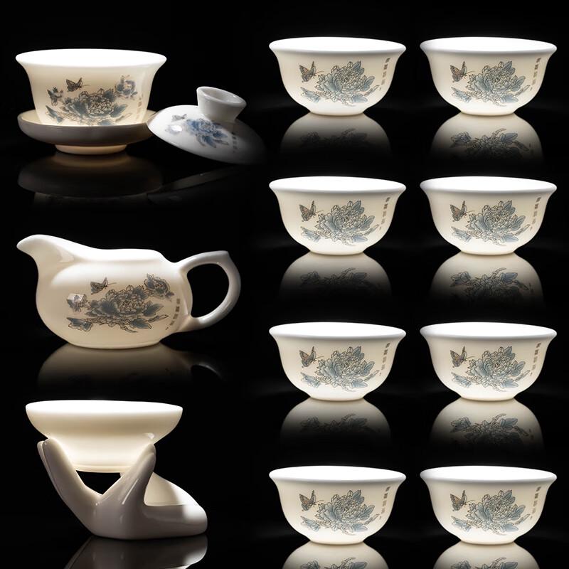 Naijiang Mutton Fat Jade Porcelain Tea Set