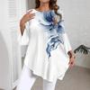New Summer Floral Print Crew Neck T-Shirt, Casual Versatile Top for Women, Hot Trendy European American Style