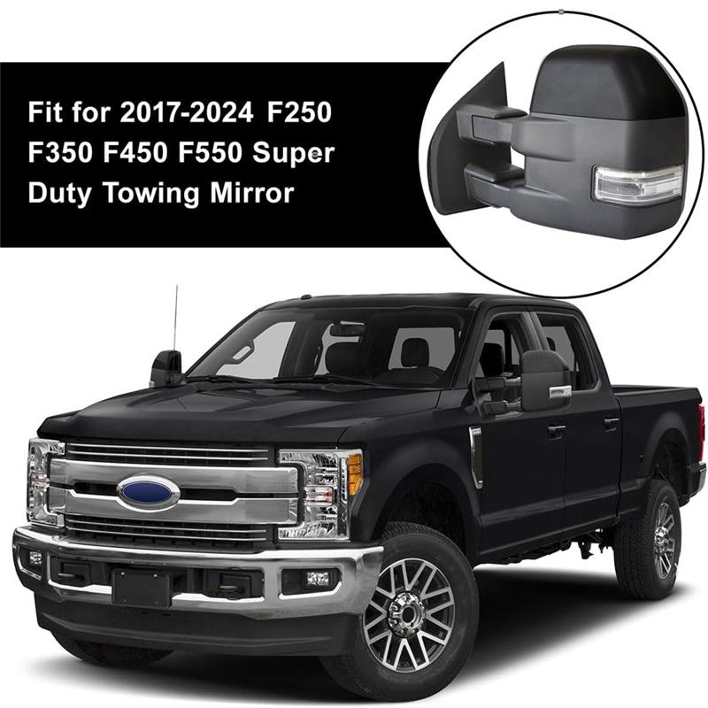 Side Mirror Cover Cap For Ford F250 F350 F450 F550 2017-2024 Rearview Mirror Cover Replace HC3Z-17D743-AA HC3Z-17D742-AA
