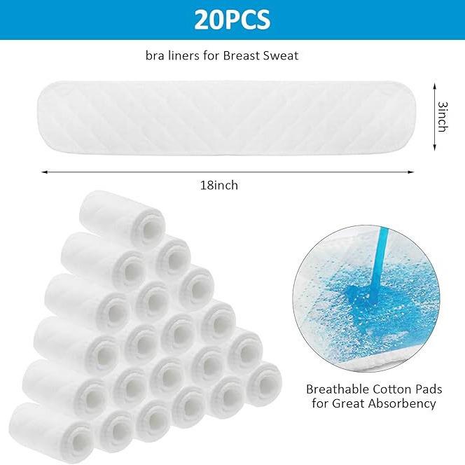 Waschbare Baumwoll-Schweißpads unter der Brust - Sport & Rücken Feuchtigkeitsabsorbierende Einlagen