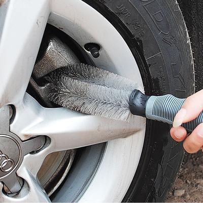 Professional Car Wheel Cleaning Brush Tire And Rim Detailing Brush Wet Dry Use Auto Cleaning Care Accessory