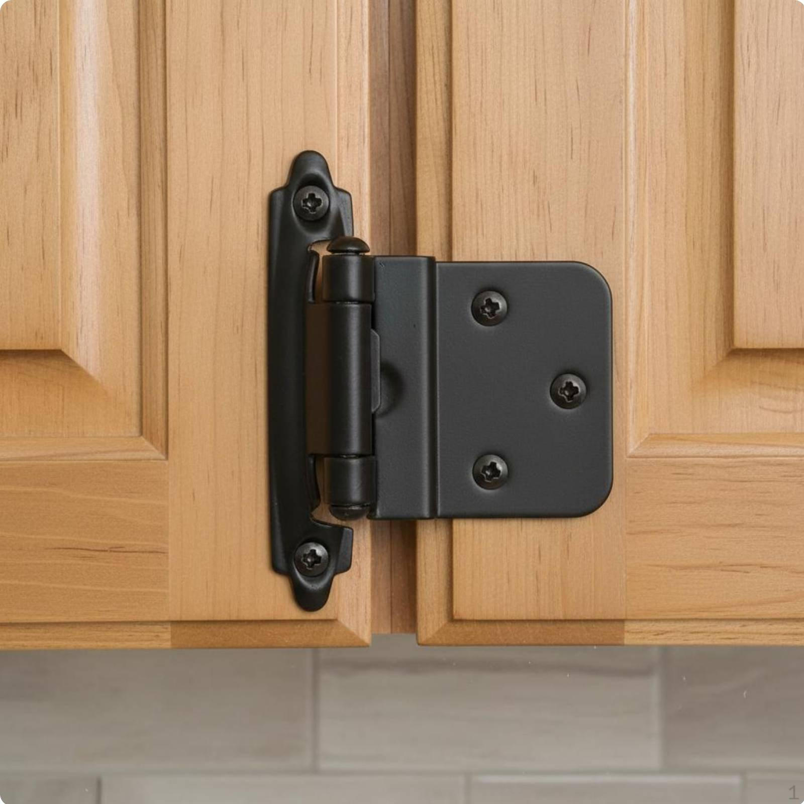 Amerikanisches Design Scharnier für Schränke, Hochbelastbar, Selbstschließend, Konstruktion für Heimwerker, Black
