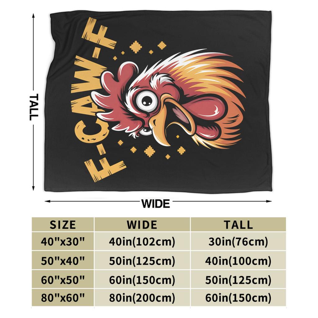 F-Caw-F Lustige Meme Flauschige Decken Humor Huhn Hahn Mode Überwurfdecke für Bett Sofa Couch 200x150cm Teppichstück,