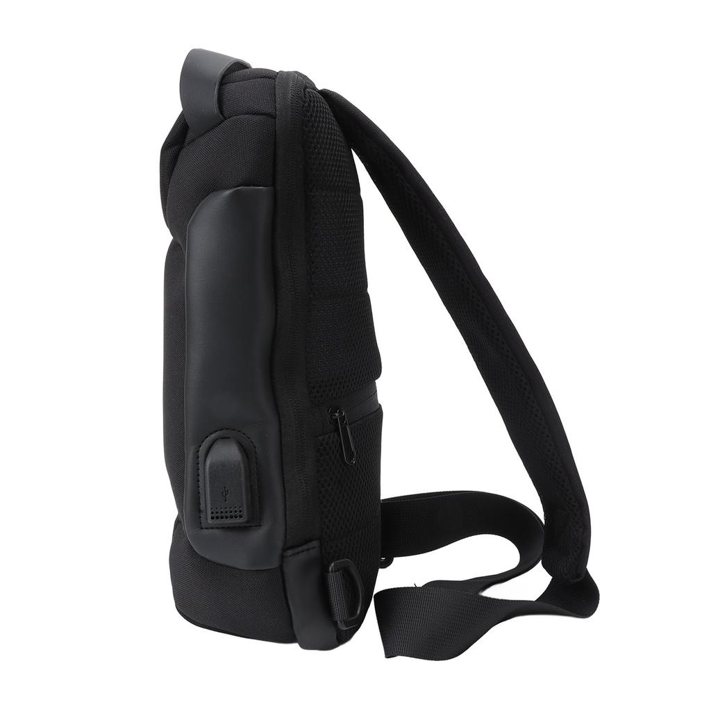 Shoulder Backpack Breathable Large Capacity Lockable Zipper Oxford Cloth Portable Sling Bag for