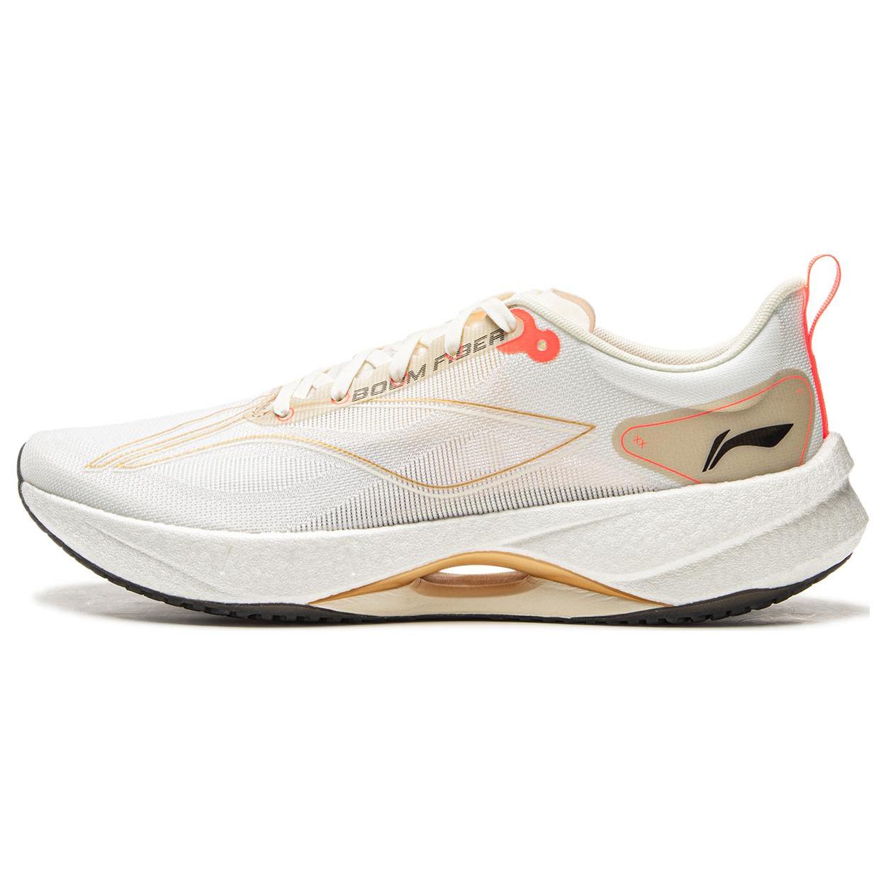 

Li Ning Super Light 21 Slip Resistant, Abrasion Resistant, Breathable Low top Running Shoes Men s White Apricot Gold ARBU001-49 46