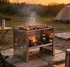 Faltbarer Edelstahl-Holzkohlegrill für den Außenbereich und Camping