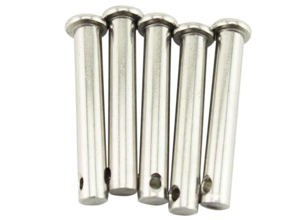 navire pieces Stainless steel round head pins set for connecting agricultural and [3-size set] (5 each) & R-pins (20 pieces) machinery, tractors,