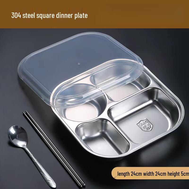 Food Grade Stainless Steel Divided Lunch Plate