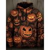 Hanorac grafic pentru bărbați de Halloween, imprimeuri cu dovleac, clasic, ocazional, 3D, pulover, modă de vacanță, cu glugă, stil subțire, cu mânecă lungă