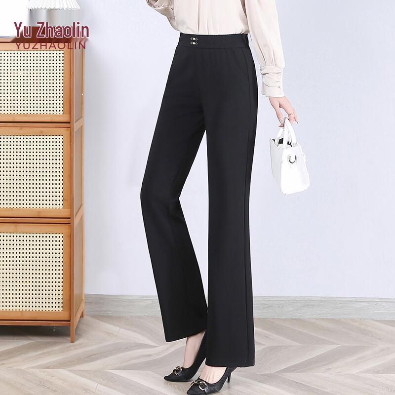 YUZHAOLIN Women s High-Waist Flared Wool Blend Pants 4XL