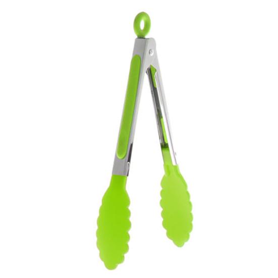 Salad BBQ Kitchen Food Serving Tongs Stainless Steel Nylon Kitchen Utensil Tool