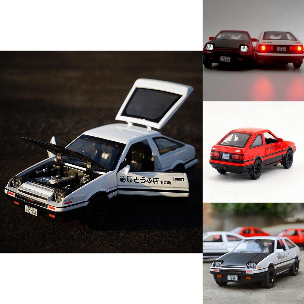 Authentic 128 Initial D Toyota Trueno Ae86 Diecast Model Car With Sound And Light Features