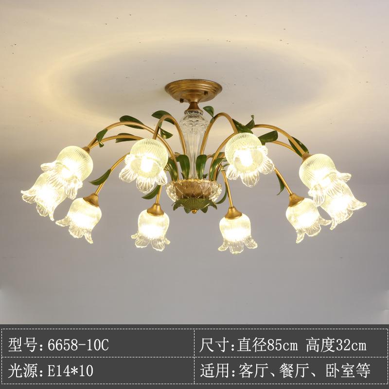 American Vintage Cream Style Ceiling Lights French Rustic Flower LED Lamp for Living Dining Room Bedroom Home Lighting Luminaire