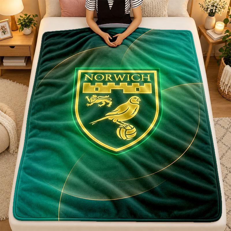 Flannel BlanketNorwich City Football Warm Soft Throw Blanket for Indoor Sofa Bed Living Room Use