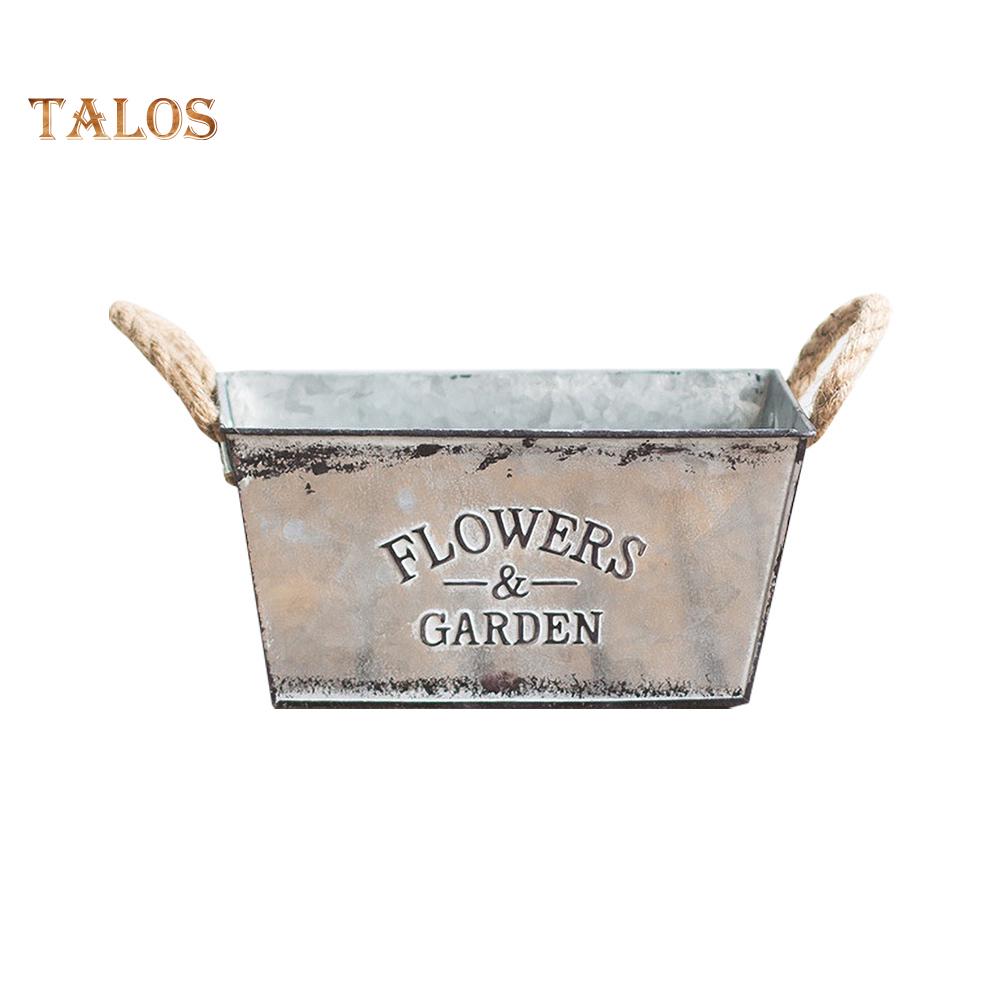 Trädgårdsblommor Trädgårdssnöre Handtag Järnkruka Suckulentväxtbehållare Balkonginredning