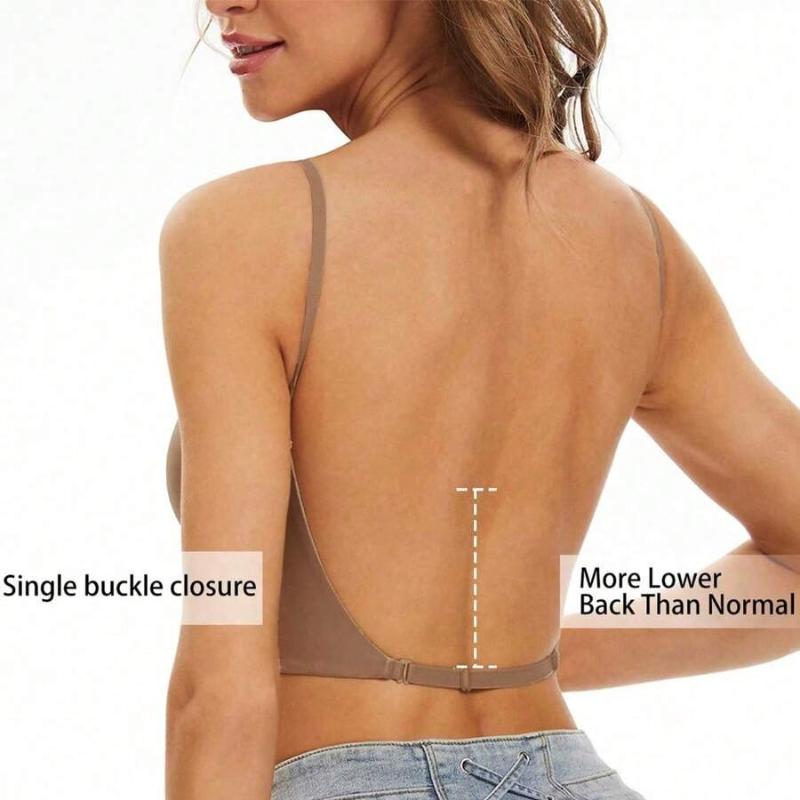 Women's 3 Ways Convertible Wireless Bra, Seamless Low Back Push Up Bralette with Adjustable Straps, Removable Pads for Backless Dresses