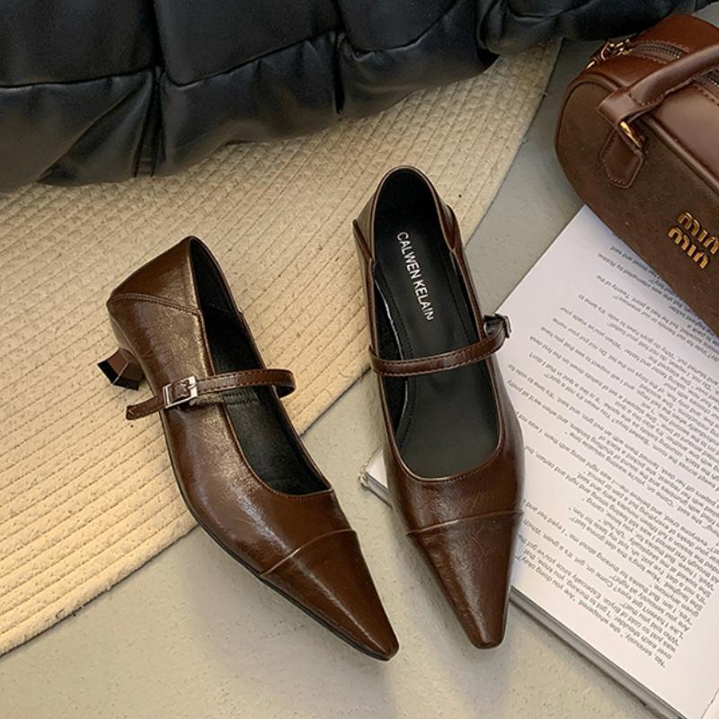 Fashion Sexy Pointed Toe Women Shoes Shallow Mid Heels Pumps 2025 Spring Fashion Official Shoes New Brand Dress Designer Chaussures Lady