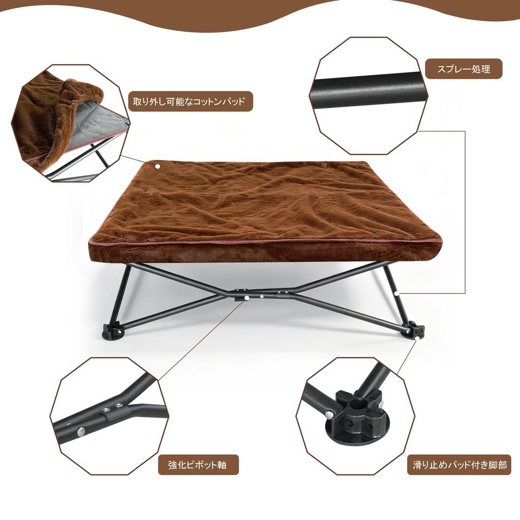 UNP Dog Cot Pet Cot Dog Bed Foldable Cushioned Washable Warm Outdoor Camping Bed Compact Storage Lightweight Breathable Small to Medium Dogs Cats Pet