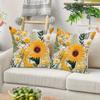 1pc Rustic Sunflower and Daisy Print Pillow Cover 18x18 Inches