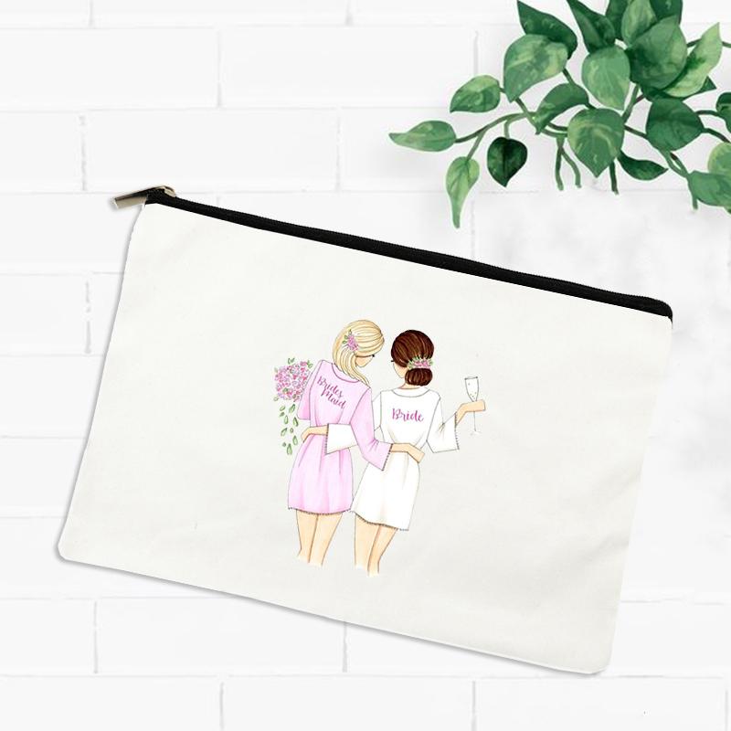 Best Friend Makeup Bag Women Cosmetic Bags Travel Toiletries Organizer Female Storage Make Up Case Purse Wedding Bridesmaid Gift