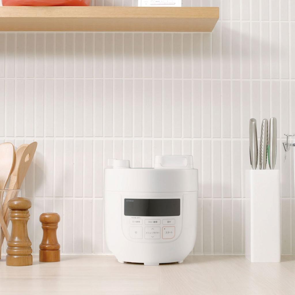 Shiroka 2L electric pressure cooker 2L roles in 1 slow White [Compact model/6 (with cooking)] SP-D131