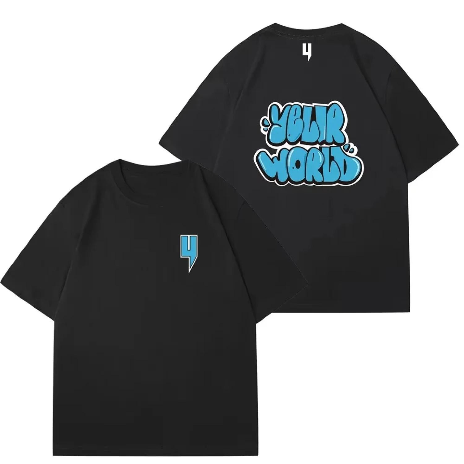 

New Outdoor Summer Kid Clothes Yelir World Loose Fit Cotton Short Sleeve Mens T shirt Breathable Fashion Brand Children s Tshirt S чёрный
