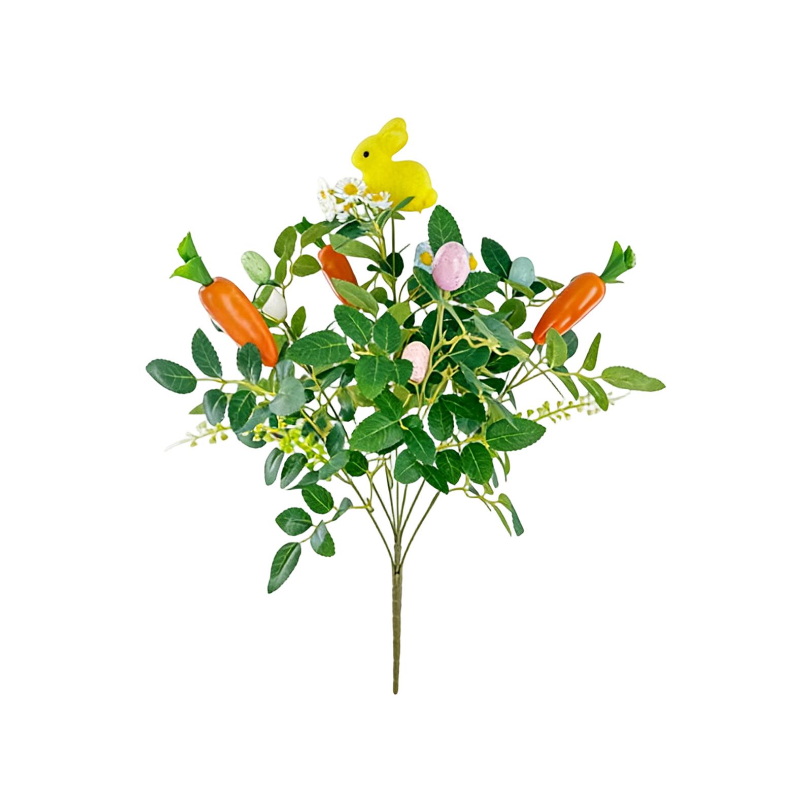 

Easter Happy Artificial Flower Ornaments, Simulated Plastic Bouquets And Branches One Size жовтий