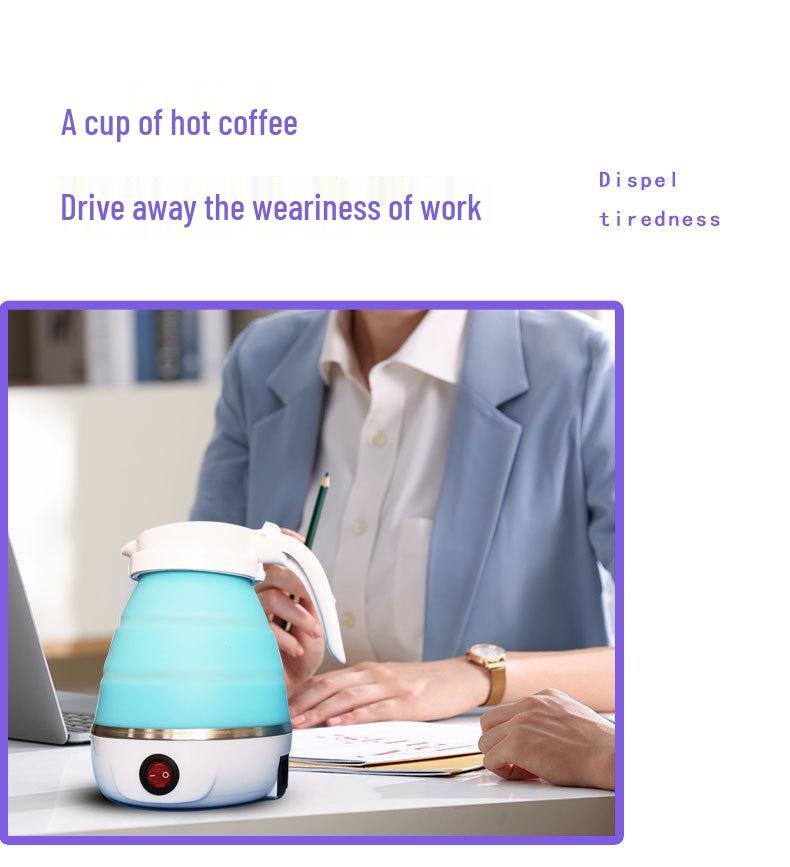 Portable Folding Silicone Electric Kettle with 304 Stainless Steel, Auto Power Off, Anti-Dry Burning - Ideal for Travel, Home, or Dorm Use