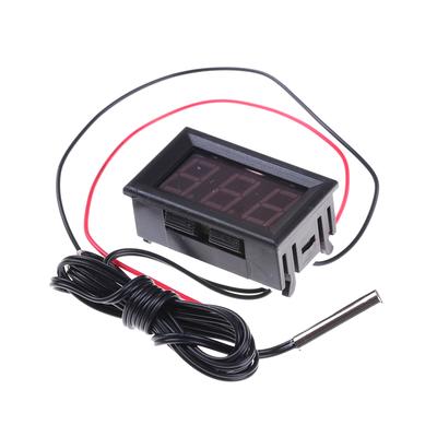 Red Dc12V Digital Thermometer With Temp Probe -50~110C Temperature Detector Led