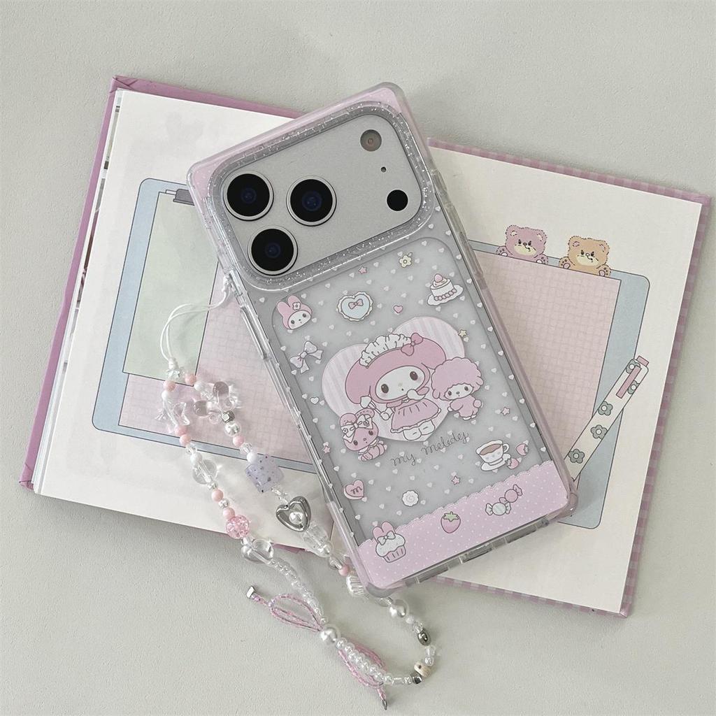 Cartoon Square Melody Drop-Proof Full Coverage Phone Case for iPhone 15/17/16 PROMAX