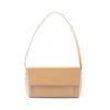 Used Logo Shoulder Bag Leather Beige Used Women