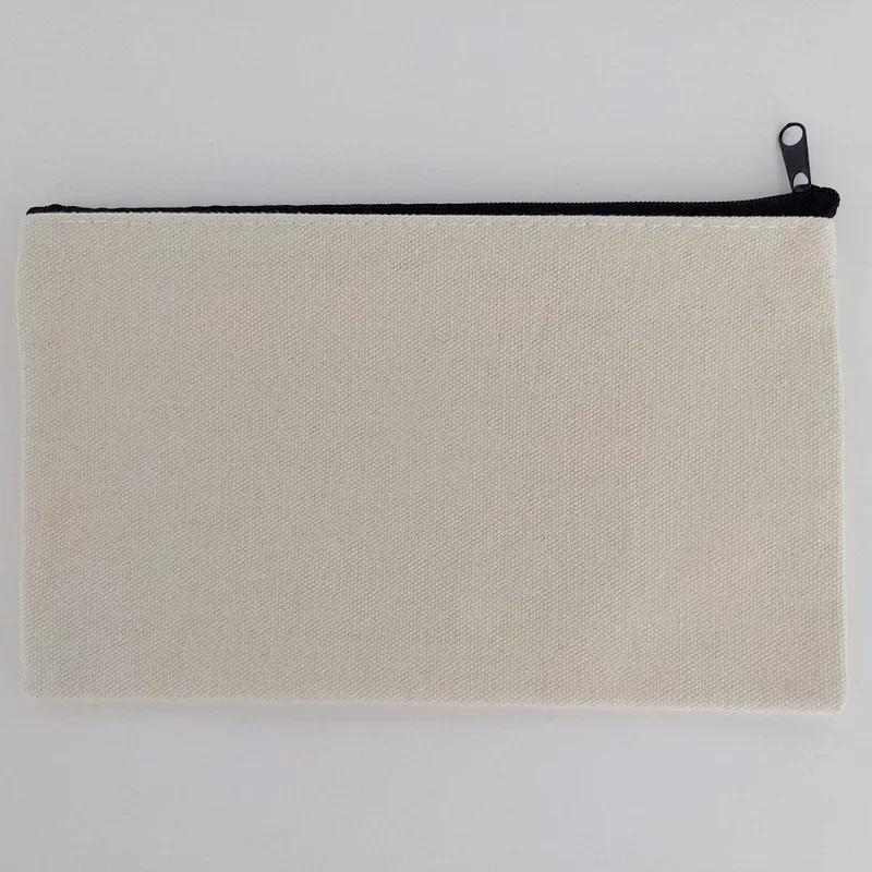 

DIY White Canvas Makeup Bags Organizer Students Pencil Case Stationery School Bag DIY Craft Bags Travel Portable Storage Bags білий