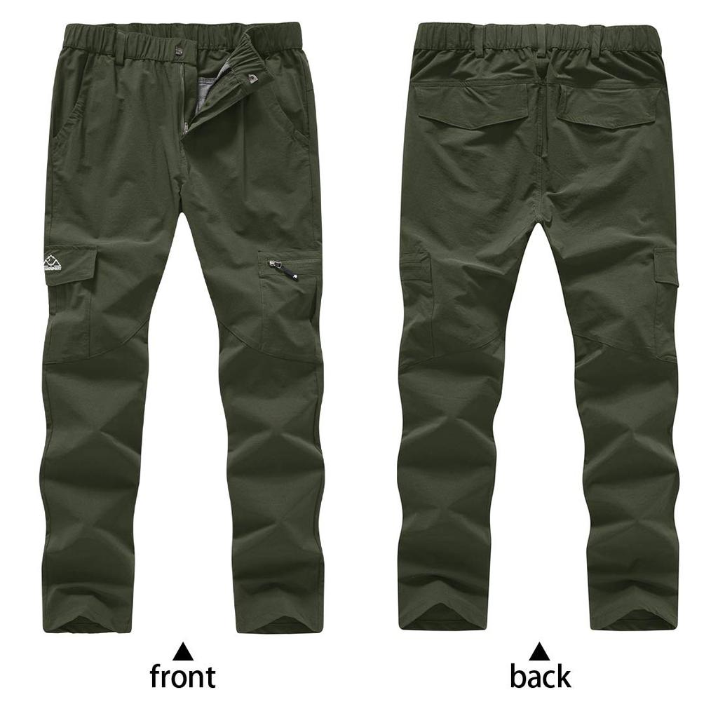 YSENTO Women's Climbing Pants, Lightweight, Mountain Climbing, Trekking, Outdoor Pants, Water-Repellent, UV Protection, Quick-Drying, Green, Size L