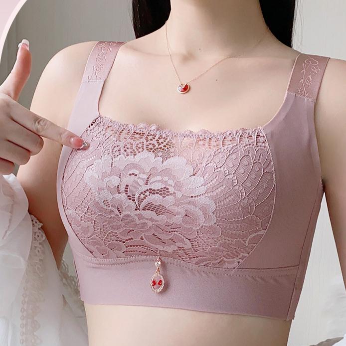 Bras Without Underwire Women's Plus-size Underwear Gathering Bras Anti-sagging Thin Bras Adjustable Bras with Breast Retraction Push Up Bra