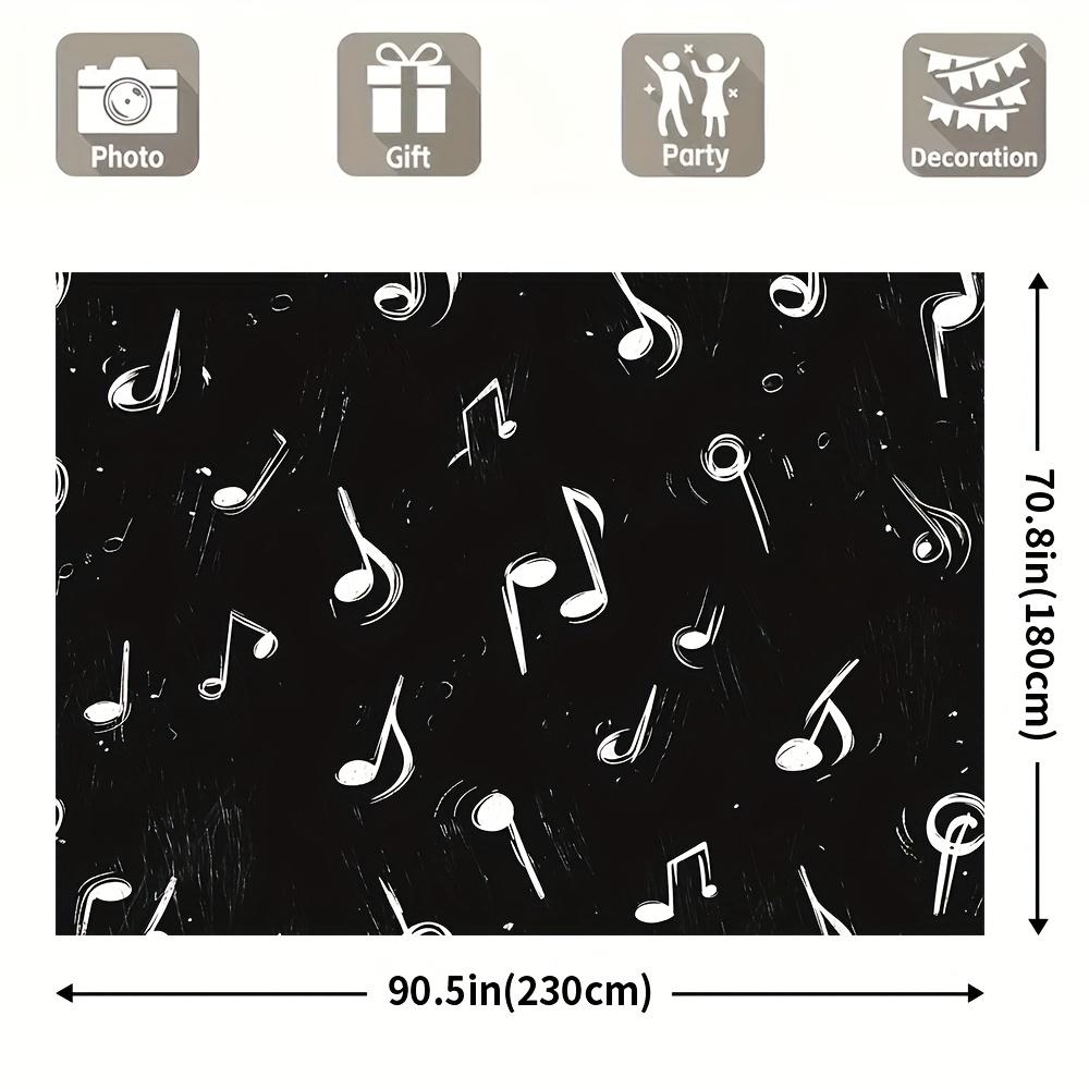 1 Stück Stoff mit Musiknoten-Hintergrund im Bobo-Stil, aus Polyester, geeignet für Hochzeiten und allgemeine Dekorationszwecke
