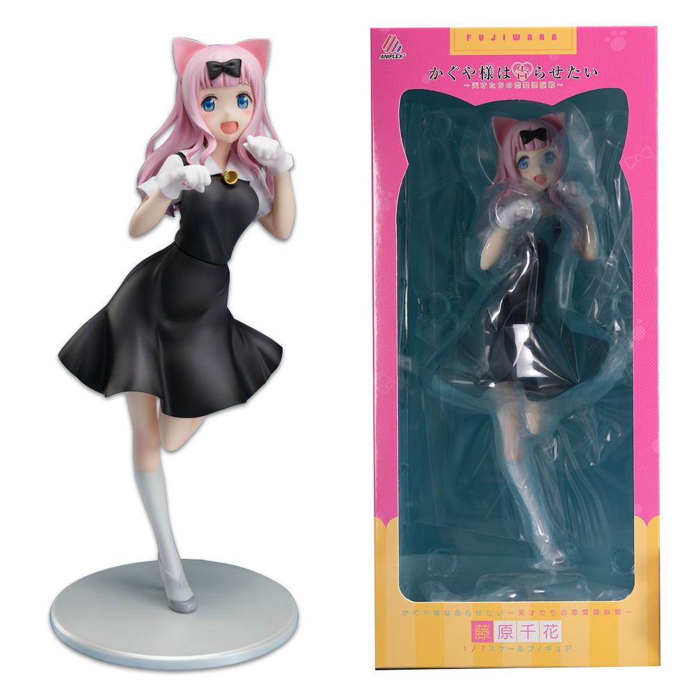 22CM Anime Kaguya-sama Wa Kokurasetai: Tensai-tachi No Ren'ai Zunousen Fujiwara Chika Figure 1/7 Model Plaything Gift Aciton Figure