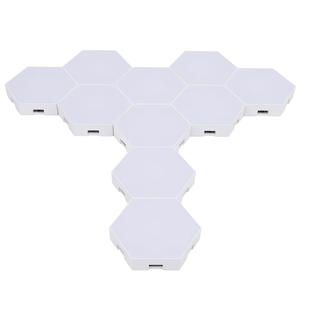 10 Set Hex Light Panels Wall Mounted WiFi Cool Music Sync RGB LED Lights APP Remote Control for Gaming