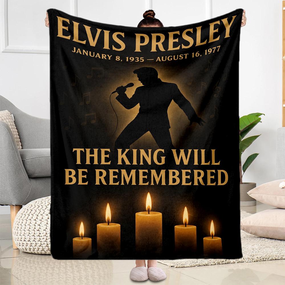 Elvis Presley Live Performance Blanket Durable Comfort Perfect for Office Bedding Office Chair for All Seasons Playful Design